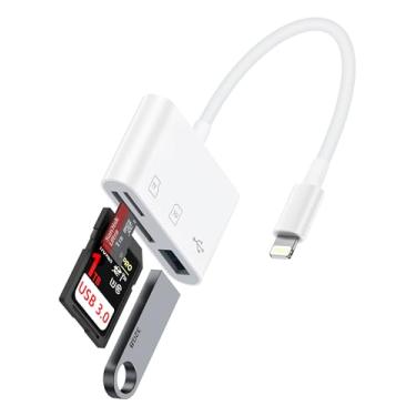 Imagem de Haoano Leitor De Cartão Lightning Para Sd Iphone E Ipad, Micro Memória Com Adaptador Usb Câmera, Plug And Play, Trilha Digital, Visualizador Jogos, Fotografia Sd/Tf, Sem Necessidade Aplicativo