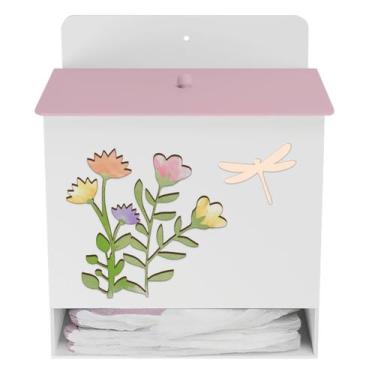 Imagem de Porta Fralda Kit Higiene MDF Quarto Infantil Flores - Neném na Nuvem, 