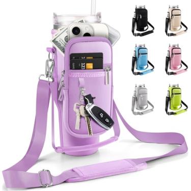 Imagem de KTKUDY Bolsa De Transporte Com Bolso Para Telefone E 2 Alças Copo Stanley 40 Oz, Alça Moderno Simples Oz - Acessórios Garrafa Água, Ombro, Suporte Copo, Mão