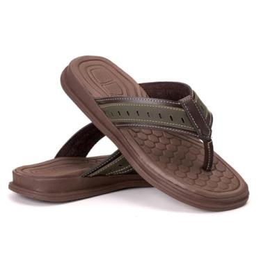 Imagem de Chinelo Masculino sandália Ortopédica Antistress Confortavel - JEF (Chinelo Dedo Café, BR, Adulto, Faixa Numérico, 37, 38)