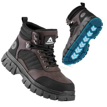 Imagem de TAERDUN Botas Com Biqueira De Aço Para Homens, Calçados Segurança No Trabalho À Prova D'Água, Antiderrapantes, Respiráveis, Confortáveis, Leves, Industriais E Construção, Soldagem Indestrutível