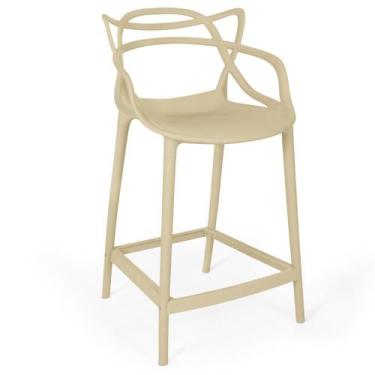 Imagem de Banqueta Média Allegra 66cm Design Cozinha/Bancada - Nude - Magazine D