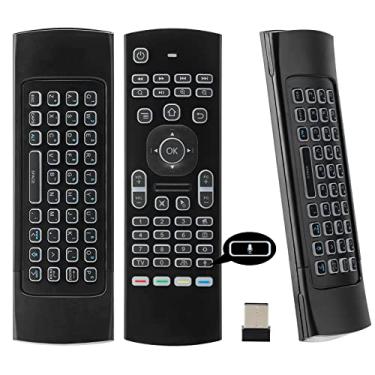 Imagem de CHUNGHOP Mini Teclado Com Mouse De Voz Mx3 Voice Air Mouse, Retroiluminação, Controle Remoto Sem Fio, Multifuncional 2.4G Aprendizado Infravermelho Para Smart Tv Box Android, 3 Giroscópios E Sensore