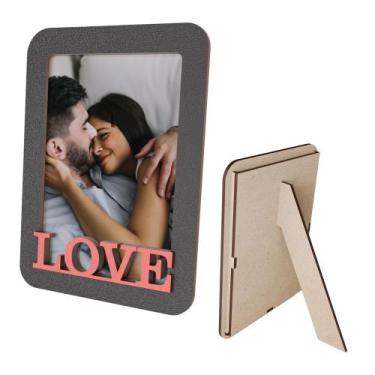 Imagem de Porta Retrato MDF "LOVE" Decorativo para Presentear com Estilo no Dia 