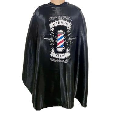 Imagem de Capa de Corte para Barbeiros e Cabeleireiros em Cetim com Zíper - Barb