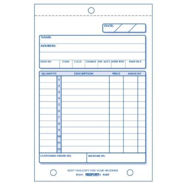 Imagem de Livro de pedidos de vendas REDIFORM, sem carbono, 2 peças, 10,8 cm x 16,2 cm, 50 formulários (5L527)