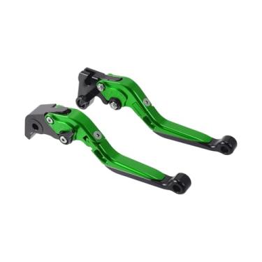 Imagem de A ABSOPRO Alavancas de embreagem de freio longas curtas para Yamaha YZF R1 09-14 6 Positon Alavanca de freio ajustável do guidão da motocicleta Liga de alumínio Cabo verde extremidade preta