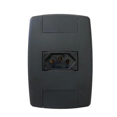 Imagem de Tomada Elétrica Preta 2p+t 10a 250v Placa Espelho 4x2 Ilumi