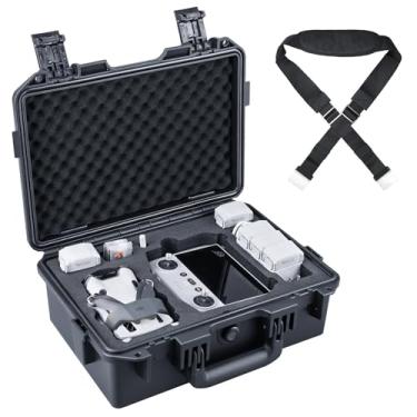 Imagem de Lykus Capa Rígida À Prova D'Água Titan Mm410 Para Dji Mini 4 Pro/Mini 3/Pro E Rc2/Rc/Rc-N2/N1, Preta Com Alça De Ombro, Suporta 7 Baterias Cordão Rc [Somente Capa]