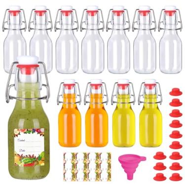 Imagem de SZUAH Garrafa de vidro flip top de 118 ml, pacote com 12, garrafas de vidro com tampa para fabricação caseira, vários líquidos, extrato de xarope de baunilha, cerveja, garrafas herméticas
