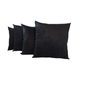 Imagem de Kit 4 Capas De Almofadas Decorativas Suede Lisas 60x60 Super Grande - 
