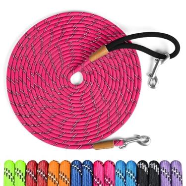 Imagem de lynxking Coleira longa refletiva para cães de 3 m e 1,5 m, 1,8 m, 1,5 m, coleira acolchoada para cães pequenos, médios e grandes