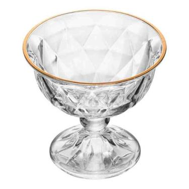 Imagem de Taça de Sobremesa Diamond Fio de Ouro 180 ml Cristal Lyor