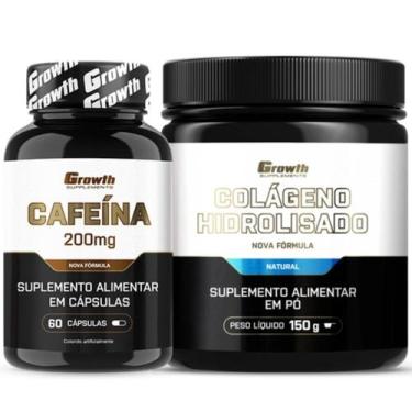 Imagem de Cafeina Pura 200mg 60 Caps + Colágeno 150g Growth Supplements