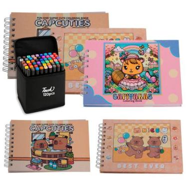 Imagem de 5 Livros Para Colorir Estilo Bobbie Goods + 120 Canetinhas - Toys 2u