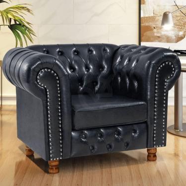 Imagem de Poltrona Chesterfield Vittorio Via Encanto Courano Preto