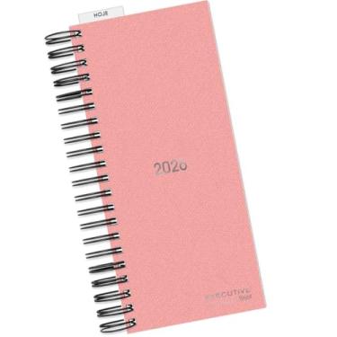 Imagem de Agenda Comercial Rosa Para Marcar Horários 119x275mm Spiral