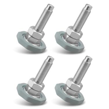 Imagem de Pernas de nivelamento de máquina de lavar adequadas para lavadoras de carga frontal LG galvanizadas resistentes à ferrugem redução de ruído silenciosa ajustável 5 cm base substitui AFC72755401 4 peças