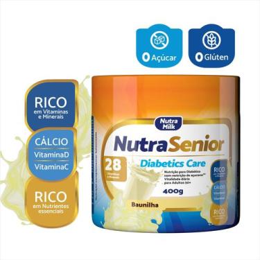 Imagem de Nutra Senior Adulto 50+ Diabetics Care - Zero Açúcar, 400g, Baunilha
