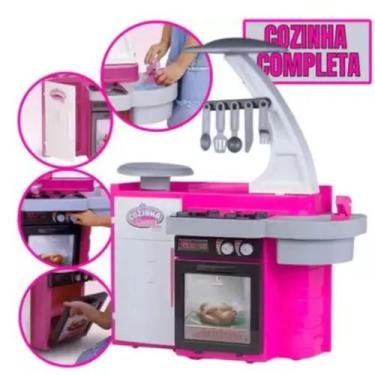 Imagem de Fofíssima Cozinha Infantil Completa Geladeira Fogão E Pia Que Sai Água