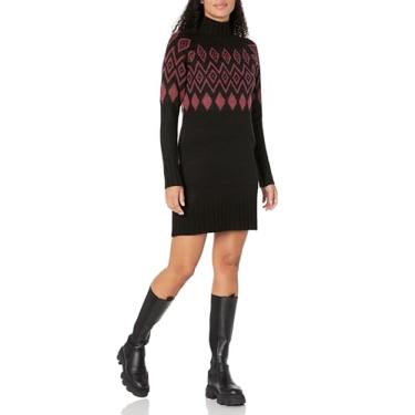 Imagem de Buffalo David Bitton Vestido suéter feminino Massima Ls com gola redonda, Preto, PP