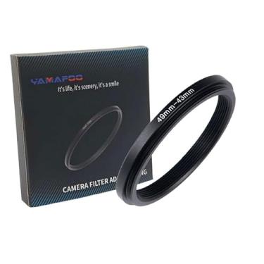 Imagem de Adaptador de anel de metal para cima/para baixo compatível com câmeras mirrorless DSLR Lens, conversor de rosca de filtro UV CPL ND, preto (49-43)