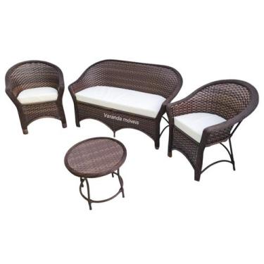 Imagem de Kit Namoradeira E Poltrona Fibra Sintética - Varanda Fibras