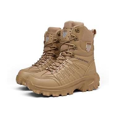 Imagem de Botas táticas militares masculinas, sapatos de trekking, botas táticas com zíper e pasta para caça, trabalho, caminhada, viagem, caminhada(Sand,47 EU)