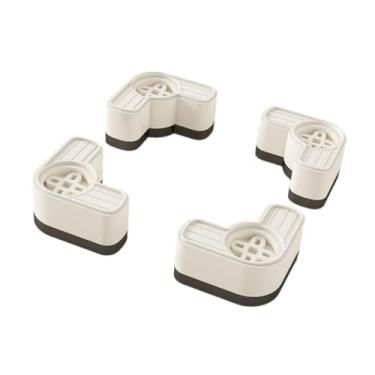 Imagem de IEUDNS 4x Almofadas antivibração para máquina de lavar evitam movimentação conveniente lavadora secadora tapete vibratório suporte multiuso almofada para os, Branco