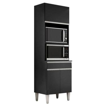 Imagem de Armário Paneleiro Torre Quente 2 Fornos Andréia Preto Fosco - Ajl