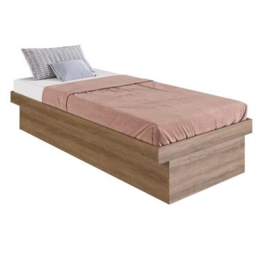 Imagem de Cama Box Solteiro com Baú Cb1080 190x80cm Haste Articulável de Aço Mel - Art In Móveis