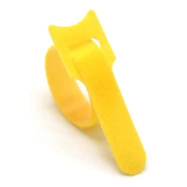 Imagem de 50x Presilha 20cm Fita Abraçadeira Preta Cabos Chicote Fios organizador de fios Fecho de contato (Amarelo)