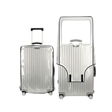 Imagem de RyanDesign Capa de bagagem de PVC transparente, protetor de mala de 55 cm, impermeável, resistente a arranhões com aberturas duplas e fita mágica