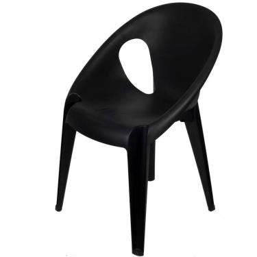 Imagem de Cadeira Empilhavel Com Braço Drop Em Polipropileno Preto