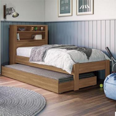 Imagem de Cama Solteiro Bicama Invicta 1 Porta com Baú Jatoba - Santos Andirá, M