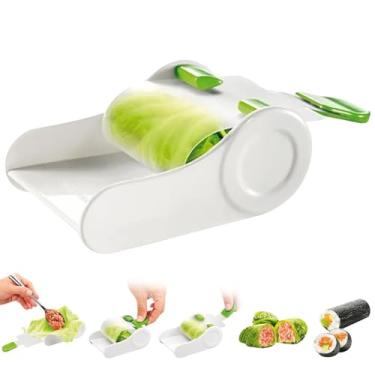 Imagem de Rolo de folhas de uva faça você mesmo para fazer rolo de sushi ABS para iniciantes e crianças, máquina de rolo de ovo de repolho recheado, utensílios de cozinha