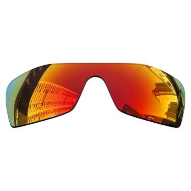 Imagem de Acefrog Lentes de reposição polarizadas de 1,5 mm para óculos de sol Oakley Batwolf OO9101, material atualizado, resistente a impactos - espelhado polarizado vermelho fogo - 1,5 mm