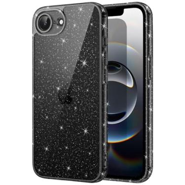 Imagem de JETech Capa Glitter para iPhone 16e 6,1 Polegadas 2025, Case Protetora de Telefone à Prova de Choque com Brilho Brilhante, Capinha Fofa e Brilhante para Mulheres e Meninas (Preto)