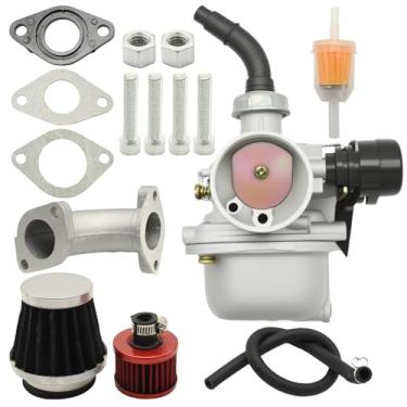 Imagem de SYOWADA Kit adaptador de filtro de ar carburador carburador (vermelho), substituição para Coleman Mini Bike CT100U CC100X 98cc substituição de motor a gasolina para Massimo Mini Bike MB100