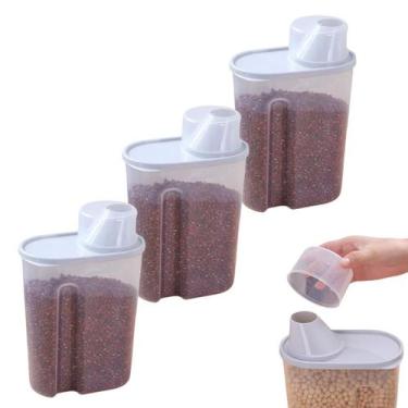 Imagem de 3 Un Organizador Alimentos 1,9L Dispenser C/ Medidor Dispensa Armário 