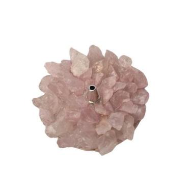 Imagem de Incensário De Pedra Quartzo Rosa 9 Cm Natural Decoração - Meta Atacado