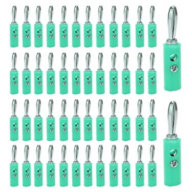 Imagem de 50 Pçs JT-002 Plugues Banana 4mm Fio de Alto-falante Plugues Banana Conectores Tipo Parafuso Adaptador de Plugue em Latão Niquelado (Verde)