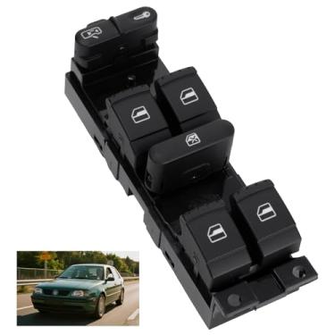 Imagem de LesNau Interruptor de janela elétrica principal do lado do motorista dianteiro 1J4959857 compatível com Volkswagen Jetta Passat Bora Golf 1998-2004 Substitui 1J4959857B, 1J4959857D, 3BD959857, 901-500