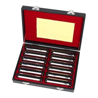 Imagem de adiya Swan Harmonica de 10 furos, 7/12 tons, terno, caixa de presente, boca órgão, gaita para iniciantes (conjunto de 12 tons)