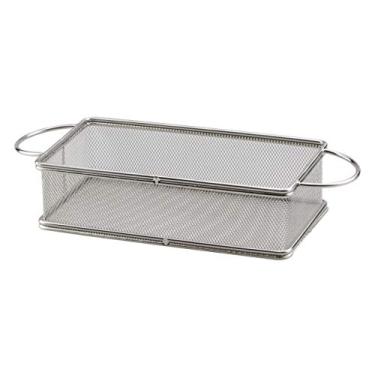Imagem de Cesta retangular Fry para alimentos em aço inox L21xP11xA6cm prata