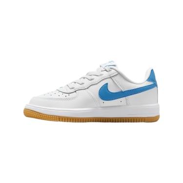 Imagem de Nike Tênis infantil Force 1 Low EasyOn (FN0237-115, branco/marrom claro/azul além), Branco/Azul Beyond, 16