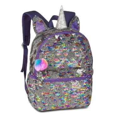 Imagem de Mochila Escolar De Costas Unicórnio Paetê