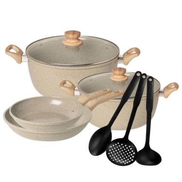 Imagem de Conjunto de Panelas Indução Revestimento Cerâmica Antiaderente 7 Peças - Fratelli