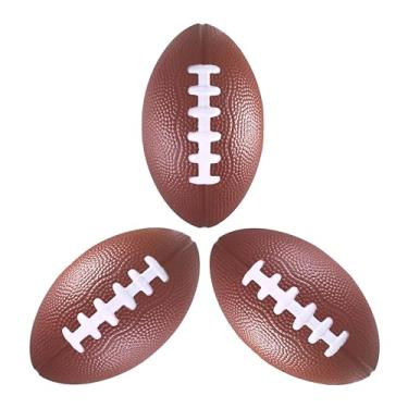 Imagem de LMC Products Pacote com 3 mini bolas de futebol de espuma para crianças - pequena, pequena, 12 cm de comprimento - Little Toy Football (marrom)