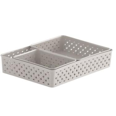 Imagem de Jogo 3 Cestas Organizadoras RATTAN Creme 825 Paramount